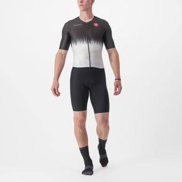 Castelli Sanremo Ultra speed suit trisuit short sleeve black/silvergray men 