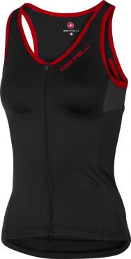 Castelli Solare top sleeveless black/red women 