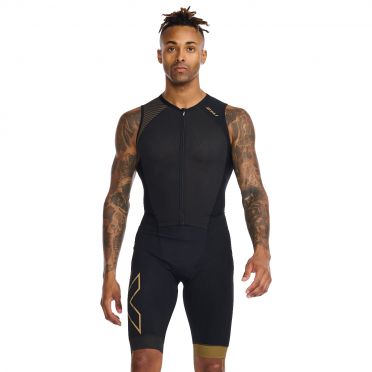 2XU Light speed front zip trisuit sleeveless black men 