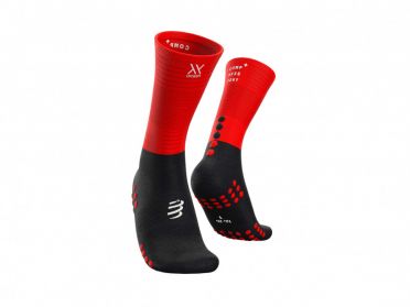 Compressport Mid Compression socks black/red 