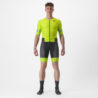 Castelli Free Sanremo 2 trisuit short sleeve green/yellow men 