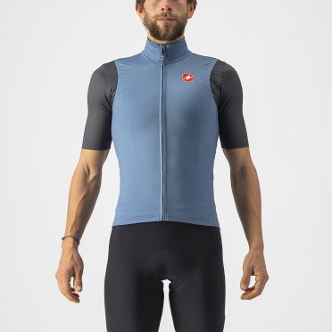 Castelli Pro thermal mid cycling vest sleeveless blue men 
