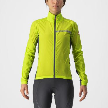 Castelli Squadra stretch cycling jacket long sleeve yellow/green woman 