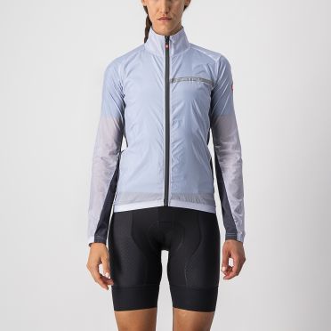 Castelli Squadra stretch cycling jacket long sleeve silvergray woman 