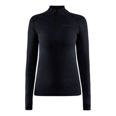 Craft Core dry active comfort shirt long sleeve half zip black women 