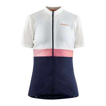 Craft Core endurance cycling jersey short sleeve white/blue woman 