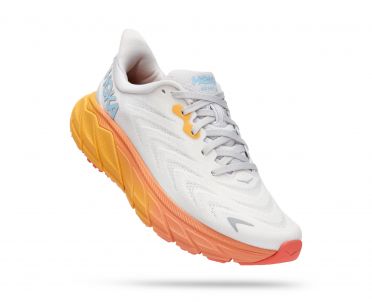 Hoka Arahi 6 running shoes white/orange women 