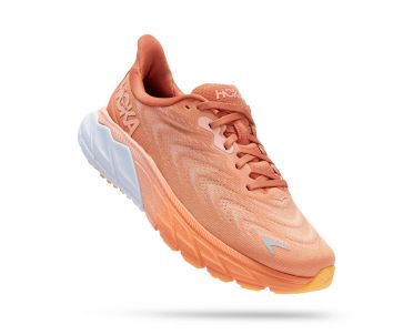 Hoka Arahi 6 running shoes salmon pink women 