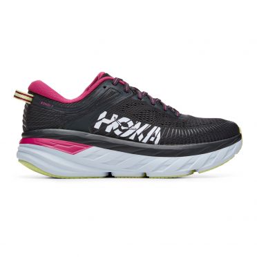 Hoka Bondi 7 running shoes black/pink women 