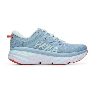 Hoka Bondi 7 wide running shoes light blue women 