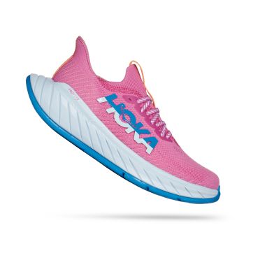 Hoka Carbon X 3 running shoes pink/white woman 