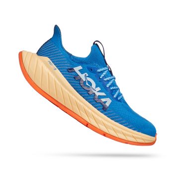 Hoka Carbon X 3 running shoes blue/lightorange men 