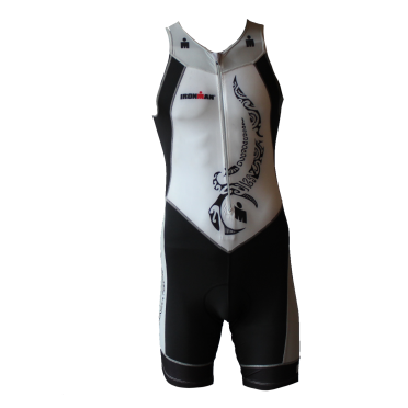 Ironman trisuit front zip sleeveless multisport tattoo white/black/silver men 