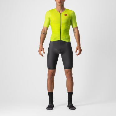 Castelli PR speed trisuit short sleeve yellow/black men 