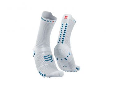 Compressport Pro racing v4.0 high cut running socks white/blue 