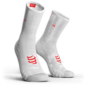 Compressport Pro racing v3.0 high cycling socks white 