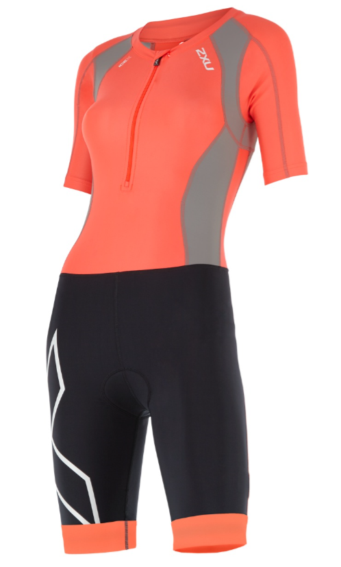 2XU Compression Full Zip sleeved trisuit orange/black women  WT4445dFCL/FRG	