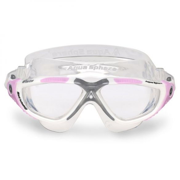 Clear Lens Aqua Sphere Vista Ladies Swim Goggle White/Pink 