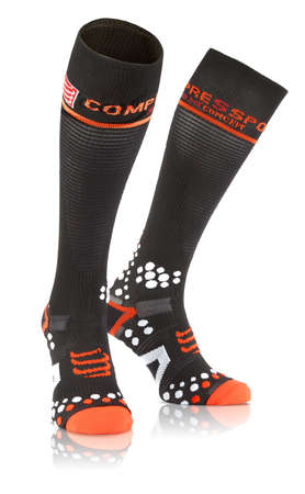 gym tri Running white v2 Compresssport full socks cycling 3 dots effect
