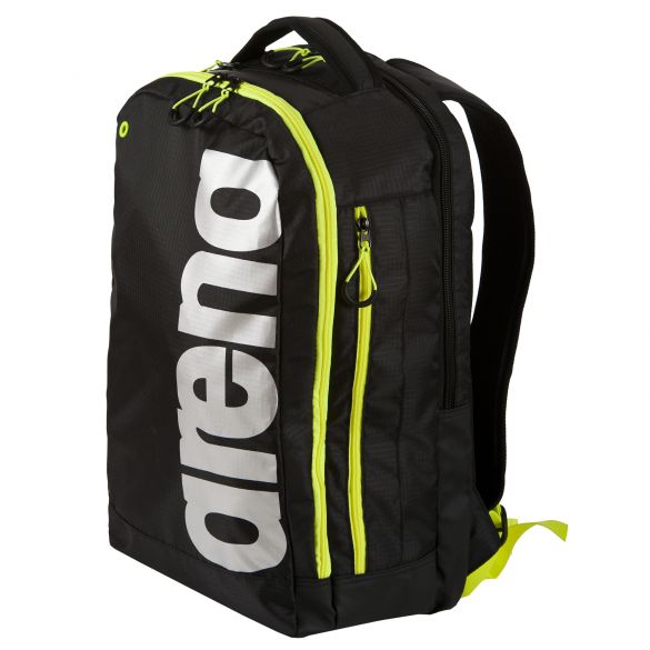 black yellow backpack