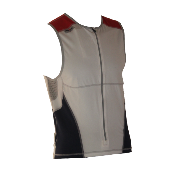 Ironman tri top front zip sleeveless bodysuit white/blue/red men  IM8504-03/41