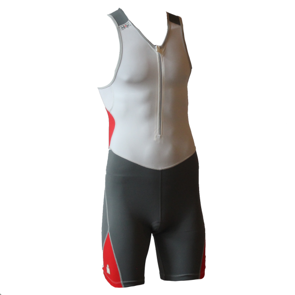 Ironman trisuit front zip sleeveless bodysuit white/antracite men  IM9507-03/31