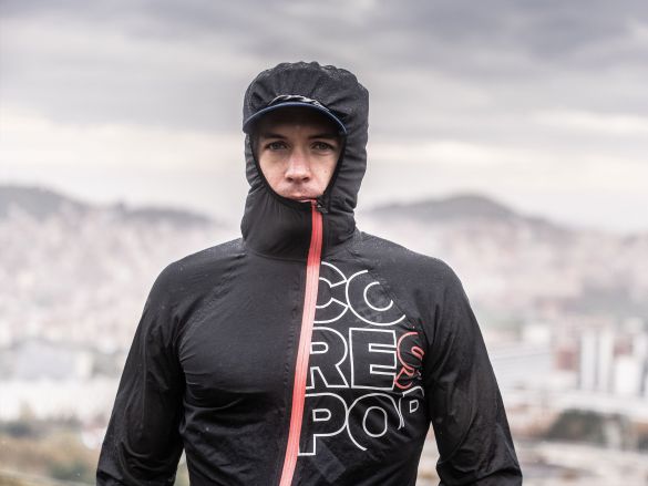 black waterproof running jacket