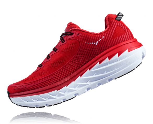 Hoka One One Bondi 5 running shoes red men online? Find it at triathlon ...
