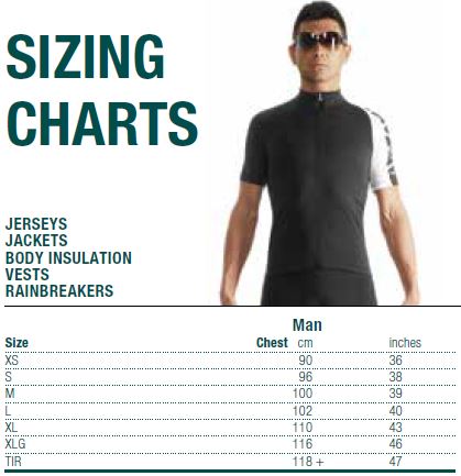Assos Sizing Chart Inches