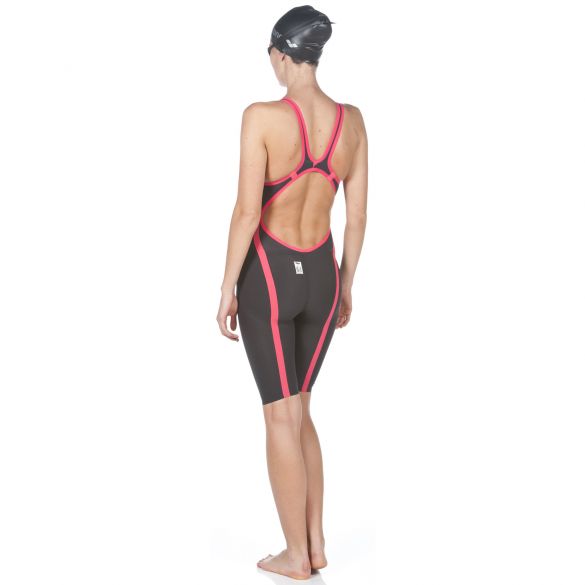 Dark Grey/Dark Grey/Black ARENA Womens Powerskin Carbon Flex Vx Fbsl Open Back Racing Swimsuit 26