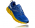 Hoka One One Clifton 6 wide running shoes blue/yellow men  1102876-NBLM